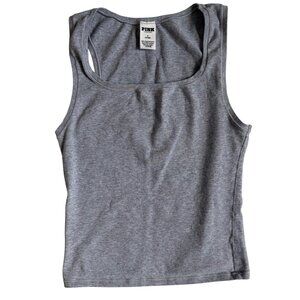PINK by Victoria’s Secret Crop Tank Top (Grey) - Size Medium